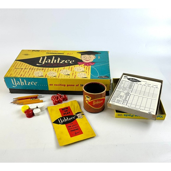 Vintage Yahtzee Game E.S. Lowe Company In Box All Pieces Included - Picture 6 of 14